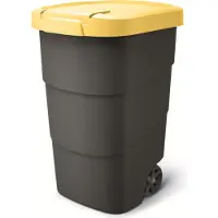 Prosperplast - Wheeler - Grote Afvalbak met wielen 95L - Geel / Kunststof