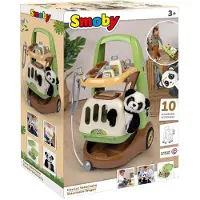 Smoby - Zoo Veterinarian Trolley - Panda Plush - Veel accessoires inbegrepen - 2 in 1 product: Transportkooi - Productie