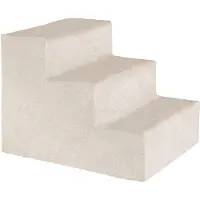 TecTake Hondentrap en Kattentrap - Huisdiertrap - Instaphulp met Wasbare Hoes - Extra Platte Treden - (beige, 37 x 45 x 34,5 cm, 3)