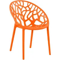 CLP Hope stapelbare Tuinstoel - Weerbestendig & UV-bestendig - Kunststof Stoelen met Armleuningen - Modern Design - oranje