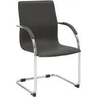 CLP Noeleen Sledestoel - Eetkamerstoel - Met armleuningen - Chroom frame - Comfortvulling - 150 kg draagkracht - Modern - Kunstleer - Kunstleer (PVC)/bruin