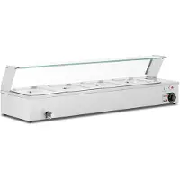 Royal Catering Bain Marie - 4 GN 1/2 containers - Aftapkraan - Glasbeschermer