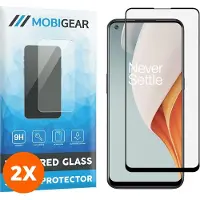 Mobigear Screenprotector geschikt voor OnePlus Nord N100 Glazen | Premium Screenprotector - Case Friendly - Zwart (2-Pack)