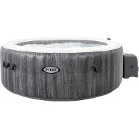 Intex 28440EX, 795 liter, geschikt voor 4 personen, rond, met bubbel- en jetsmassage, gemaakt van polyvinylchloride (PVC), grijs