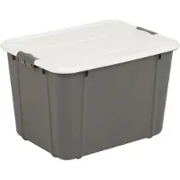 BranQ Velur - Opslagcontainer met deksel 30L - Opberger - donkergrijs