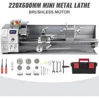 Vevor Mini draaibank 220x600mm Draaibank Metaal 750 W Mini houtdraaibank voor metaalbewerking Draaibank Metaal Nauwkeurig Eenvoudig te gebruiken