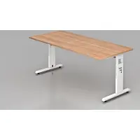 Hjh OFFICE PRO MEGA 19 W - 180 x 80 Tafelhoogte I In hoogte verstelbaar Walnoot/Wit