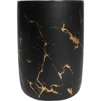 QUVIO Tandenborstelhouder / Beker - Zwart met goud