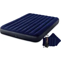Intex Classic Downy luchtbed queensize - blauw/zwart, 152 x 203 x 25 cm