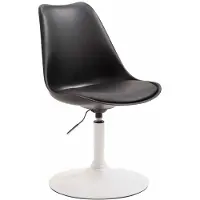 CLP Essstoel Maverick, kunststof, draaibaar, met hoogteverstelling, zwart frame, witte zitting