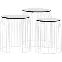vidaXL Salontafels 3 st wit