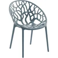 CLP Hope stapelbare Tuinstoel - Weerbestendig & UV-bestendig - Kunststof Stoelen met Armleuningen - Modern Design - grijs
