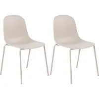 CLP Hardin Set van 2 stoelen - voor buiten - Weerbestendig en UV-bestendig - Frame van gepoedercoat metaal - Buitenstoel - Kunststof/licht grijs