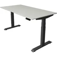 Kerkmann Move4 Elektrisch hoogteverstelbaar Zit-sta-bureau Lichtgrijs T-voet 1600 (B) x 800 (D) x 1290 (H) mm Hout, Metaal