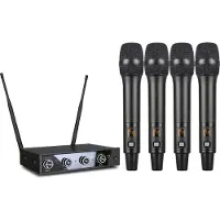 INF Professionele draadloze microfoon in 4-pack met vaste ontvanger