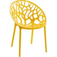 CLP Hope stapelbare Tuinstoel - Weerbestendig & UV-bestendig - Kunststof Stoelen met Armleuningen - Modern Design - geel