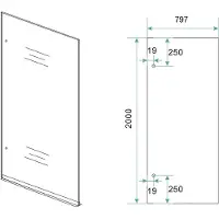 Wiesbaden Glasplaat less 80x200 cm 8 mm nano vintage brons glas