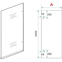 Wiesbaden Inloopdouche rechts less 80x200 cm 8 mm nano spiegelrook- naar helder glas gunmetal