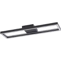 LUCANDE Slimme plafondlamp Tjado, dimbaar, zwart, Woon-/ Eetkamer, metaal, Modern, Slimme plafondlamp