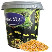 Lyra 10 kg voermaïs, kwaliteitsvoer, graanmaïs in een bak van 30 liter