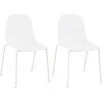 CLP Hardin Set van 2 stoelen - voor buiten - Weerbestendig en UV-bestendig - Frame van gepoedercoat metaal - Buitenstoel - Kunststof/wit