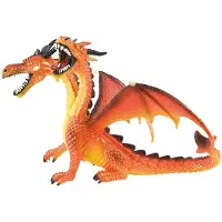 BULLYLAND 75598 – Speelfiguur Tweekoppige Oranje Draak – levensecht en detailrijk vormgegeven – ideaal als taartfiguur, verzamelobject of klein cadeautje voor kinderen vanaf 3 jaar