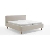 Meise Mattis gestoffeerd bed houten basis hoofdbord glad