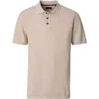Casa Moda Poloshirt beige structuur 3 knoops