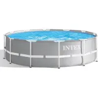 Intex Prism Frame Zwembadset, 366 x 99 cm, rond, met pomp, filterpatroon en ladder, 8,6 m³