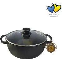 Maysternya Gietijzeren Braadpan - 2 Liter - Geschikt Voor Inductie - Glazen Deksel - Braadpan Gietijzer - Pannen - kookpan - Pannenset - Cadeau - PFAS vrij - Mat Zwart