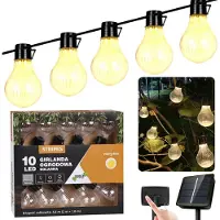 Sarcia.eu Zonne-tuin guirlande 10 LED, Warm Wit Lichtsnoer 3.8m