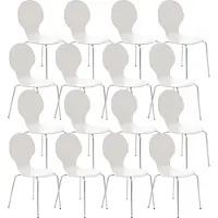 CLP Diego Set van 16 stapelstoelen wit