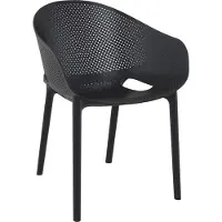CLP Bistrostoel Sky Pro - Stapelbare Tuinstoel - Weerbestendig - Comfortabele Rugleuning - voor Tuin, Terras & Balkon - zwart
