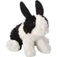 Wild republic knuffel konijn junior 18 cm pluche zwart/wit