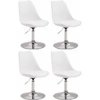 CLP Maverick Set van 4 Eetkamerstoelen - Kunststof wit chroom