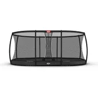 Berg Grand Elite InGround 520 Trampoline - Ovaal - Safety Net Deluxe - AirFlow Pro Springdoek - TwinSpring - Grijs