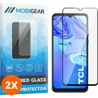 Mobigear Screenprotector geschikt voor TCL 305 Glazen | Premium Screenprotector - Case Friendly - Zwart (2-Pack)