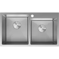 Mexen Xorin stalen spoelbak 2-kamer 780 x 450 , inox HC - 6441782000-01HC