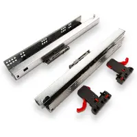 Sotech 1 paar Smart Slide volledig uitschuifbare geleiders UV4-40-K2D-L350-PS voor houten lades van 350 mm met push-open en soft-close