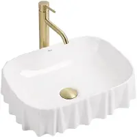 REA - Opzetwastafel Atria Sanitair Keramiek, Wit, Rechthoekig, Op Maat Gemaakt - 50 x 40 x 1,4 cm
