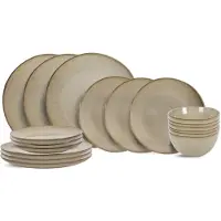 Cookinglife Serviesset Sabi Beige 18-delig / 6 personen - 6 dinerborden, 6 ontbijtborden en 6 kommen