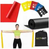 Springos ACTIGET Weerstandsbanden voor oefeningen, set van 5, weerstand van 1 tot 15 kg, fitnessbanden voor revalidatie