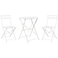Beliani FIORI - Bistroset voor 2 - Gebroken wit - Staal