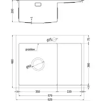 Mexen Exar stalen gootsteen 1-bak met afdruiprek, rechts 620 x 480 , koper HC - 6432621005P-65HC