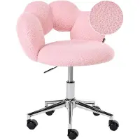 Beliani WHIZZY - Kinderbureaustoel - Roze - Bouclé