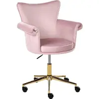 Beliani VELENCIA - Bureaustoel - Pastelroze - Fluweel