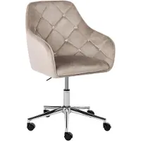 Beliani VELORIA - Bureaustoel - Beige - Fluweel
