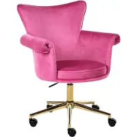 Beliani VELENCIA - Bureaustoel - Fuchsiaroze - Fluweel