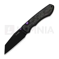 Kizer Cutlery Wharning S45VN vouwmes, Black Aluminum & B/W Norplex UltreX, PVD