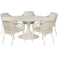 Suns Tosca Nova dining tuinset 170xH76,5 cm rond 6 delig camel sand latte